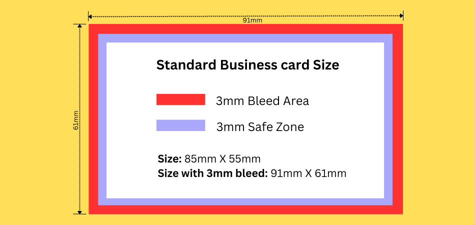 Business card size uk
